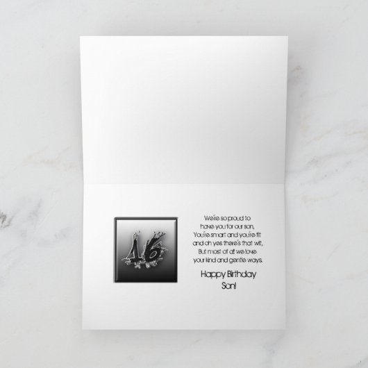 16. GEBURTSTAG - SOHN - GRUNGE KARTE (Innenseite)