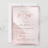 16 . Geburtstag, Sparkassenglanz, Imitate Rose Gol Einladung (Rückseite)