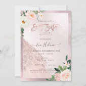 16 . Geburtstag, Sparkassenglanz, Imitate Rose Gol Einladung (Rückseite)