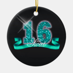 16 . Geburtstag Sparkle Pink ID120 Keramikornament