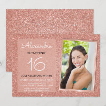 16. Geburtstag Sparkle Rose Gold Blush Pink Foto