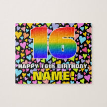 16. Geburtstag — Spaß, Liebende Herzformen + "16"