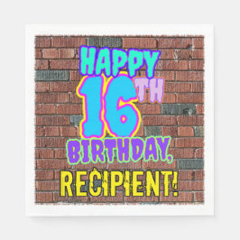 16. Geburtstag ~ Spaß, Urban Graffiti Inspiriert L Serviette