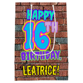 16. Geburtstag: Spaß, Urban Graffiti Inspiriert Lo Mittlere Geschenktüte