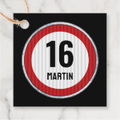 16. Geburtstag Speed Sign Geschenkanhänger (Vorderseite)