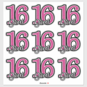 16 . Geburtstag Stickers Aufkleber