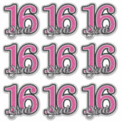 16 . Geburtstag Stickers Aufkleber (Vorderseite)