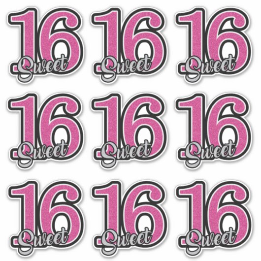 16 . Geburtstag Stickers Aufkleber (Vorderseite)