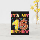 16. Geburtstag süße Donu  Karte (Gelbe Blume)