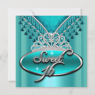16 . Geburtstag Sweet 16 Birthday Aquamarin Blue T Einladung