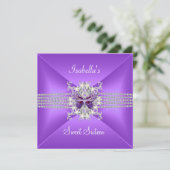 16 . Geburtstag Sweet 16 Butterfly Lilac Pearl Einladung (Stehend Vorderseite)