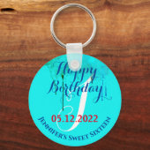 16. Geburtstag Sweet 16 Sechzehn Gastgeschenk aqua Schlüsselanhänger (Vorderseite)