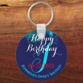 16. Geburtstag Sweet 16 Sechzehn Gastgeschenk Blue Schlüsselanhänger (Vorderseite)