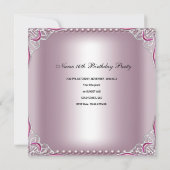 16 . Geburtstag Sweet 16 Silver Pink White Einladung (Rückseite)