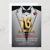 16. Geburtstag Sweet 16 Tuxedo Einladung (Vorne/Hinten)