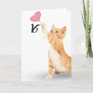 16. Geburtstag Tabby-Katze Karte