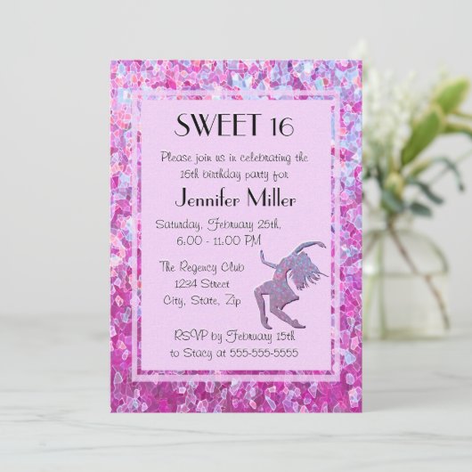 16. Geburtstag | Tanz Einladung (Stehend Vorderseite)