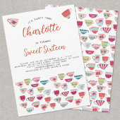 16 . Geburtstag Tea Party Geburtstagseinladung Einladung