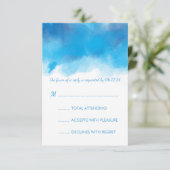 16 . Geburtstag UAWG Summer Blue Watercolor RSVP Karte (Stehend Vorderseite)