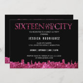 16. Geburtstag und der Stadt-Bonbon 16 Einladung (Vorne/Hinten)