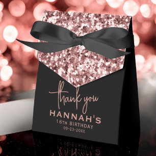 16. Geburtstag Vielen Dank Rose Gold Glitzer Scrip Geschenkschachtel