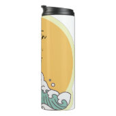 16 . Geburtstag Wave in Sun Monogram Name Thermosbecher (Nach rechts gedreht)