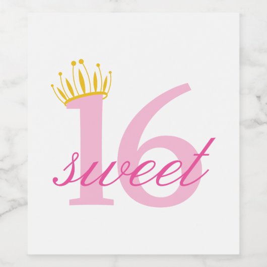 16 . Geburtstag Weinetikett (Einzelnes Label)