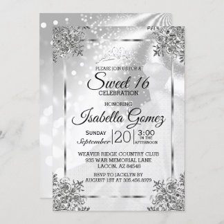 16 . Geburtstag White Princess Gown Einladung