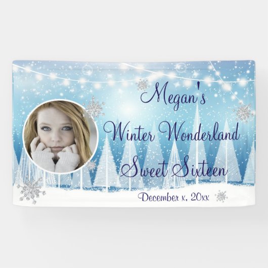 16 . Geburtstag, Winter Wonderland, Custom, Banner (Horizontal)