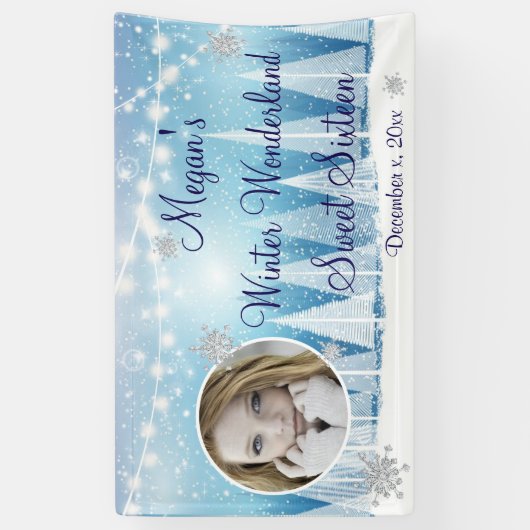 16 . Geburtstag, Winter Wonderland, Custom, Banner (Vertikal)