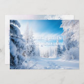 16 . Geburtstag Winter Wonderland Pine Tree Snow Einladung (Vorne/Hinten)