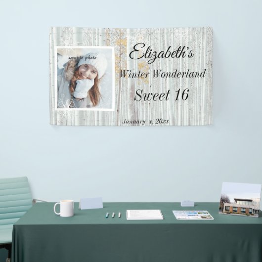 16 . Geburtstag Winter Wonderland Snowflake Banner (Messeveranstaltung)