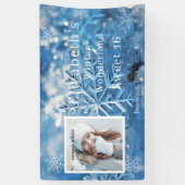 16 . Geburtstag Winter Wonderland Snowflake Banner (Vertikal)