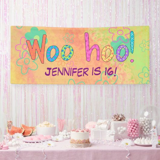 16. Geburtstag WooHoo Name Personalisierter Banner (Party)