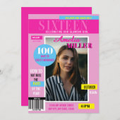 16. Geburtstag | Zeitschrift Einladung (Vorne/Hinten)