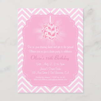 16 . Geburtstag Zickzack Disco Tanz Geburtstagspar Einladung