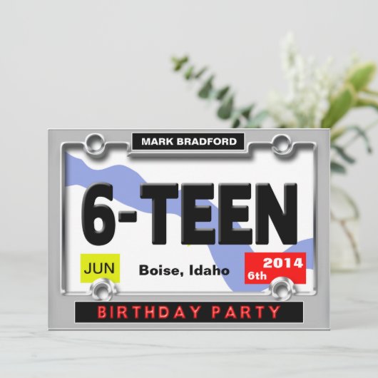 16. GEBURTSTAGLICHE EINLADUNG - LIZENZPLATZ (Stehend Vorderseite)