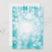 16. Geburtstags-Einladungs-aquamariner Glitzer Einladung (Rückseite)