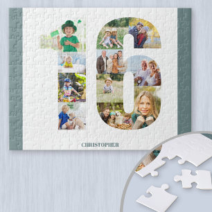 16. Geburtstags-Foto-Collage Nummer 16 Andenken Puzzle