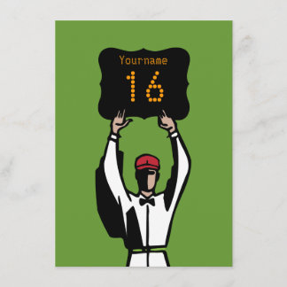 16. Geburtstags-Fußball-Party Einladung -