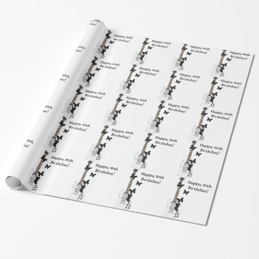16. Geburtstags-, Gitarren-u. Geschenkpapier (Ungerollt)