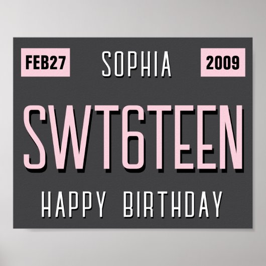 16. Geburtstags-Lizenzplakat-Poster, neuer Treiber Poster (Vorne)