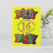 16. Geburtstags-Party Einladung (Stehend Vorderseite)
