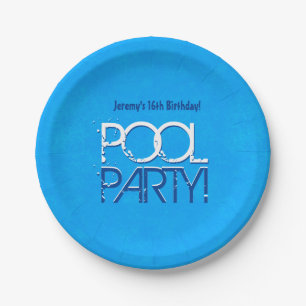 16. Geburtstags-Pool-Party Save the Date P04Z Pappteller