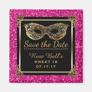 16. Geburtstags-rosa Gold des Bonbon-16 Save the Magnet