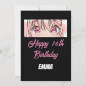 16. Geburtstagsanime Einladung (Vorderseite)