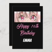 16. Geburtstagsanime Einladung (Vorne/Hinten)