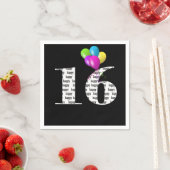 16. Geburtstagsballons Serviette (Beispiel)