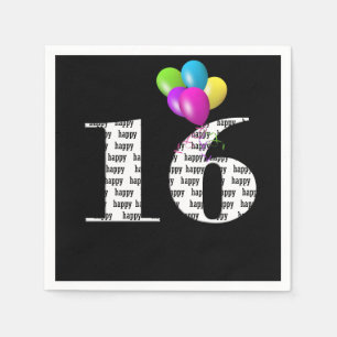 16. Geburtstagsballons Serviette