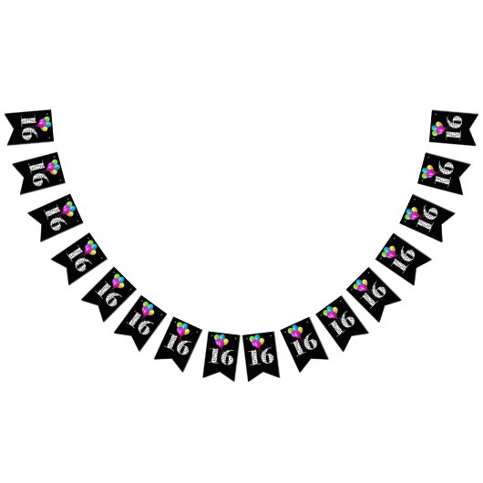 16. Geburtstagsballons Wimpelkette (Alle)